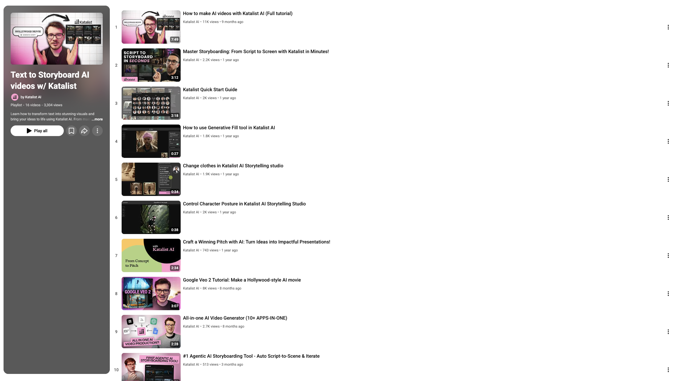 Text to storyboard AI videos Rok Bozic for Katalist AI YouTube channel